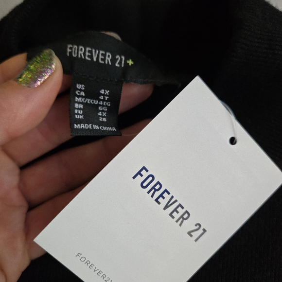 Forever 21 Plus Long Sleeve Ribbed Turtleneck Dress Thigh Slit 4X NWT - Picture 5 of 14